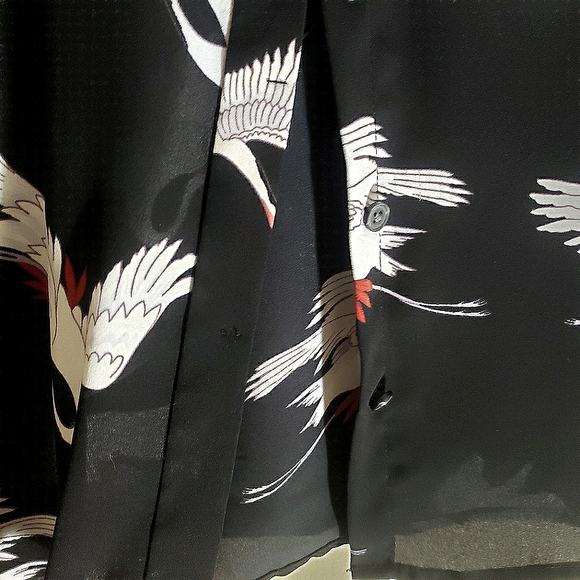 Loft button up crane black blouse - Picture 5 of 7